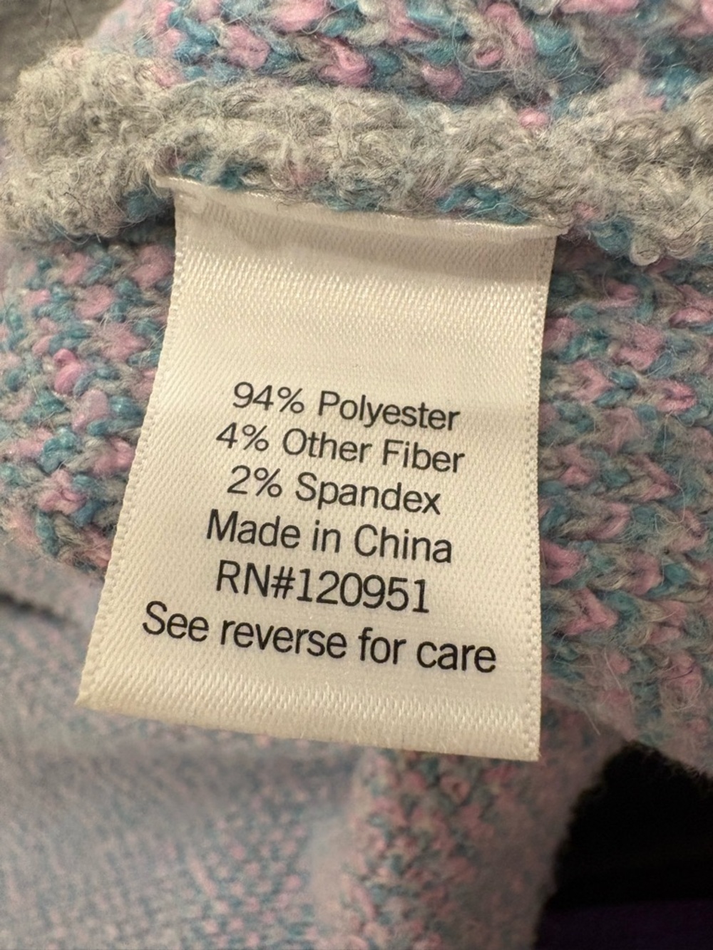 SO Girls Floral Knit Cardigan Size 8 Gray Pink Teal Flowers - Picture 4 of 5